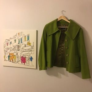 GORGEOUS, WELL MADE, LINED GREEN COAT